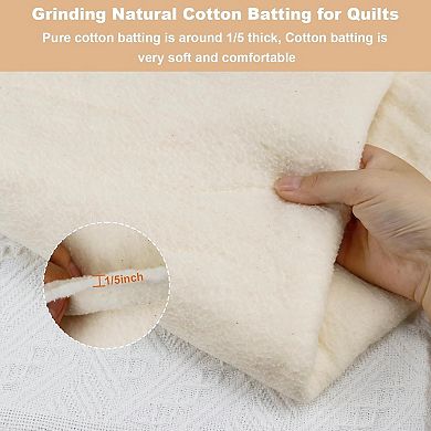 Grinding Cotton Quilt Batting, Light Weight Purely All Season Quilt Batting for Quilts, Craft