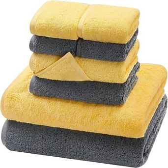Bath Towel Set,Cotton Bathroom Towels with Hanging Loops, Soft & Absorbent, 8 pc Towel Set