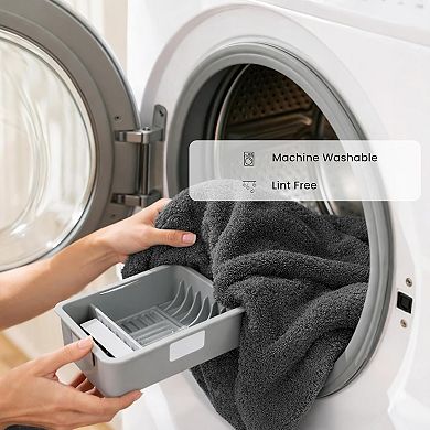 Bath Towel Set,Cotton Bathroom Towels with Hanging Loops, Soft & Absorbent, 8 Piece Towel Set