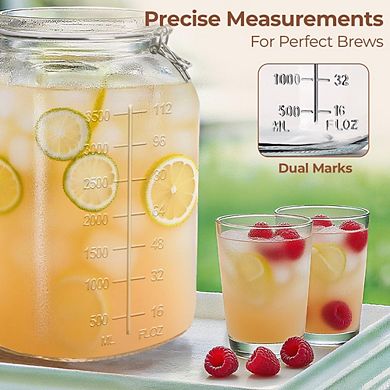 Great Ambitions Set of 2 Large 1.1 Gallon Glass Storage Jars with Airtight Lids