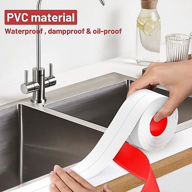 3 Roll Self Adhesive Caulk Strip Waterproof, Caulking Sealant Tape for Kitchen (1.5" x 10.5Ft)