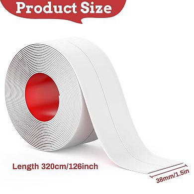 3 Roll Self Adhesive Caulk Strip Waterproof, Caulking Sealant Tape for Kitchen (1.5" x 10.5Ft)