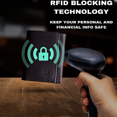 Premium Leather Trifold Wallet with RFID Blocking, ID Window, and Multiple Card Slots