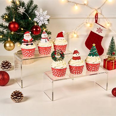 Great Ambitions Acrylic Risers 8 Pcs Clear Rectangular Display for Perfume Organizer,Figures,Jewelry