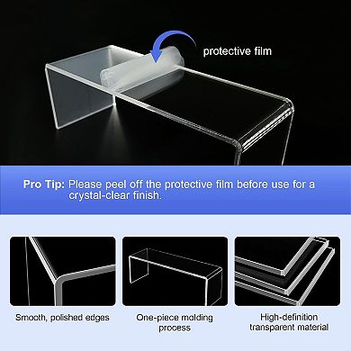 Great Ambitions Acrylic Risers 8 Pcs Clear Rectangular Display for Perfume Organizer,Figures,Jewelry