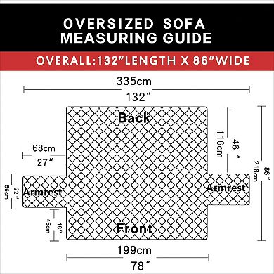 Reversible Oversized Couch Cover Water Resistant for Dogs
