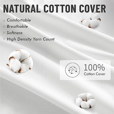 Pillow Inserts,Set of 2 Virgin Microfiber with Cotton Cover Throw Pillows for Couch Sofa and Bed
