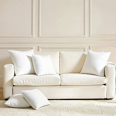 Pillow Inserts,Set of 2 Virgin Microfiber with Cotton Cover Throw Pillows for Couch Sofa and Bed