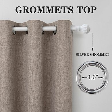 JUANWANG Beige Blackout Curtains 84", Thermal Insulated, 2 Panels, Grommet