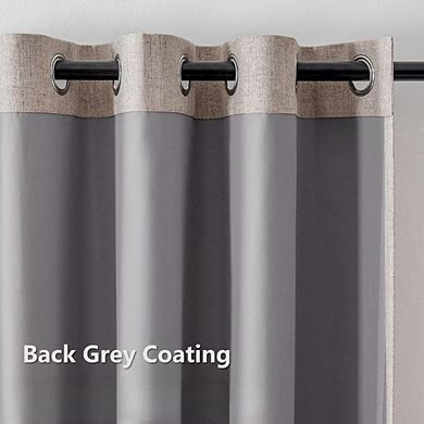 JUANWANG Beige Blackout Curtains 84", Thermal Insulated, 2 Panels, Grommet