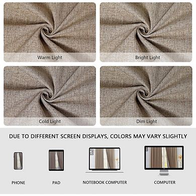 JUANWANG Beige Blackout Curtains 84", Thermal Insulated, 2 Panels, Grommet