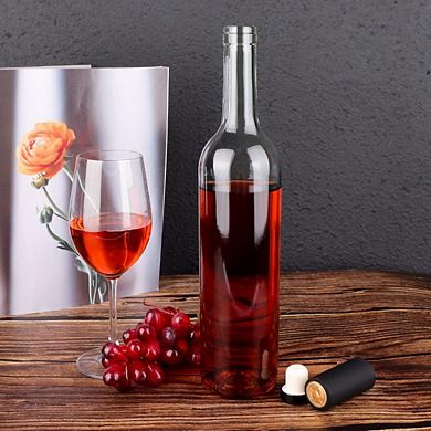 Great Ambitions 8-Pack 750ml Glass Bottles, Cork Lids & PVC Caps, Empty for Home Brewing