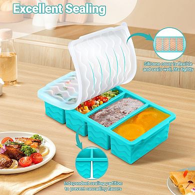 1-Cup Soup Freezer Tray 2-Pack: Leakproof Lids, Perfect 250mL Portions & Easy Pop Ice Cubes