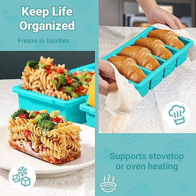 1-Cup Soup Freezer Tray 2-Pack: Leakproof Lids, Perfect 250mL Portions & Easy Pop Ice Cubes