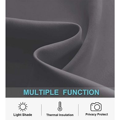 Great Ambitions Short Blackout Curtains, 42x36", Set of 2, Grey, UV Blocking, Insulating