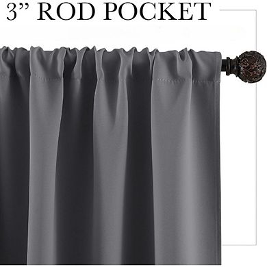 Great Ambitions Short Blackout Curtains, 42x36", Set of 2, Grey, UV Blocking, Insulating