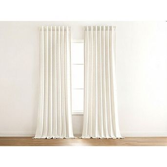 Non-See-Through Semi-Sheer Curtains,2 Panels,Light Filtering Linen-Look, Farmhouse Style,52x84 Inch