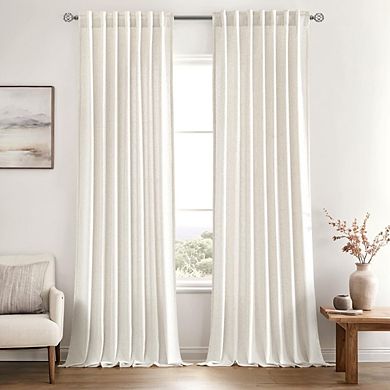 Non-See-Through Semi-Sheer Curtains,2 Panels,Light Filtering Linen-Look, Farmhouse Style,52x84 Inch