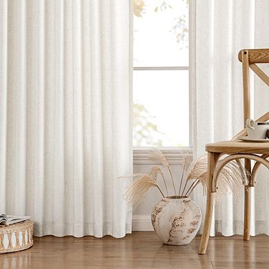 Non-See-Through Semi-Sheer Curtains,2 Panels,Light Filtering Linen-Look, Farmhouse Style,52x84 Inch