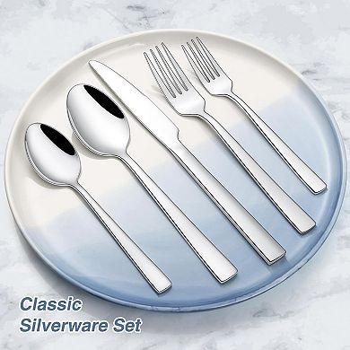 60 Piece Silverware Set For 12, For Home Kitchen Restaurant Hotel, Durable,Dishwasher Safe