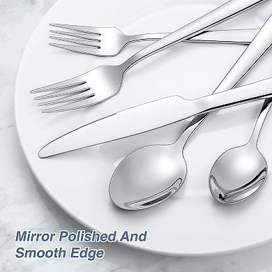 60 Piece Silverware Set For 12, For Home Kitchen Restaurant Hotel, Durable,Dishwasher Safe