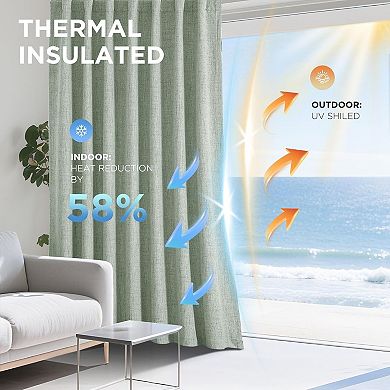 Blackout Curtains for Bedroom - 84 Inch Long Light Blocking 2 Panels Drapes, Thermal Insulated Room