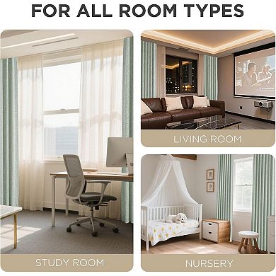 Blackout Curtains for Bedroom - 84 Inch Long Light Blocking 2 Panels Drapes, Thermal Insulated Room