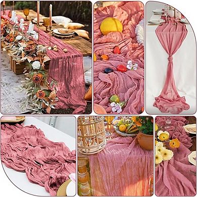 20 Pack Cheesecloth Table Runners Sheer Boho Gauze, Rustic Wedding Decor