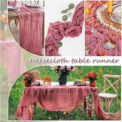 20 Pack Cheesecloth Table Runners Sheer Boho Gauze, Rustic Wedding Decor