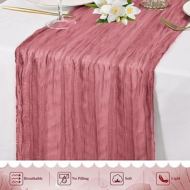 20 Pack Cheesecloth Table Runners Sheer Boho Gauze, Rustic Wedding Decor