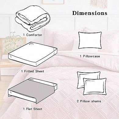 Tufted Jacquard Set Microfiber Breathable Shabby Chic