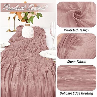 Cheesecloth Table Runners Rustic Sheer Gauze for Wedding & Party Decor