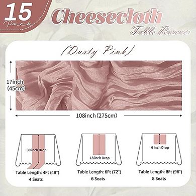 Cheesecloth Table Runners Rustic Sheer Gauze for Wedding & Party Decor