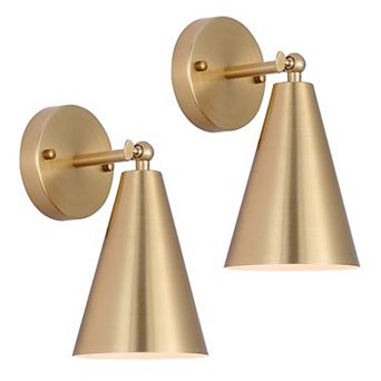 Wall Sconces Set of 2 Modern Hardwired Metal Shade Adjustable Arm Swing Lamp Indoor Light