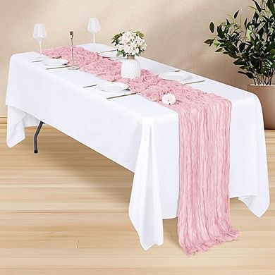 Cheesecloth Table Runner Boho Gauze Semi Sheer Fabric 14 Pack