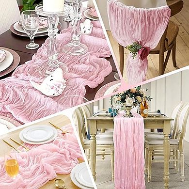Cheesecloth Table Runner Boho Gauze Semi Sheer Fabric 14 Pack