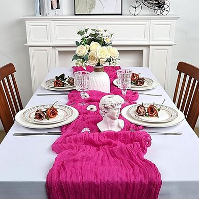 Cheesecloth Table Runner Boho Gauze Soft Sheer Fabric 8 Pack