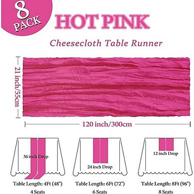 Cheesecloth Table Runner Boho Gauze Soft Sheer Fabric 8 Pack