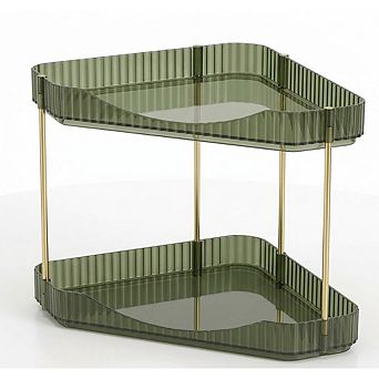 2 tier Plastic Corner Counter Organizer, Bathroom & Vanity Storage Shelf
