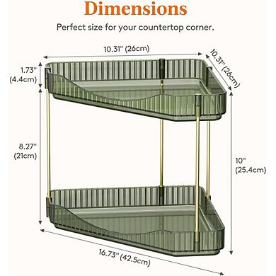 2-Tier Plastic Corner Counter Organizer, Bathroom & Vanity Storage Shelf