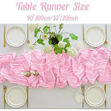 Cheesecloth Table Runner, Boho Gauze Fabric, Rustic Decor for Weddings & Parties