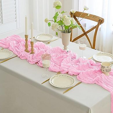 Cheesecloth Table Runner, Boho Gauze Fabric, Rustic Decor for Weddings & Parties