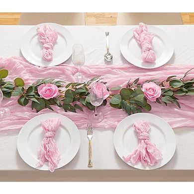 Cheesecloth Table Runners Boho Gauze, Sheer Fabric for Wedding & Party Decor