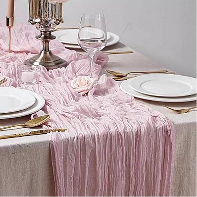 Cheesecloth Table Runners Boho Gauze, Sheer Fabric for Wedding & Party Decor
