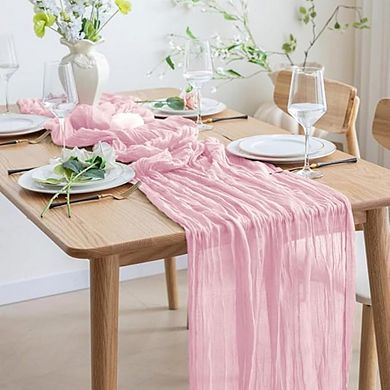 Cheesecloth Table Runners Boho Gauze, Sheer Fabric for Wedding & Party Decor
