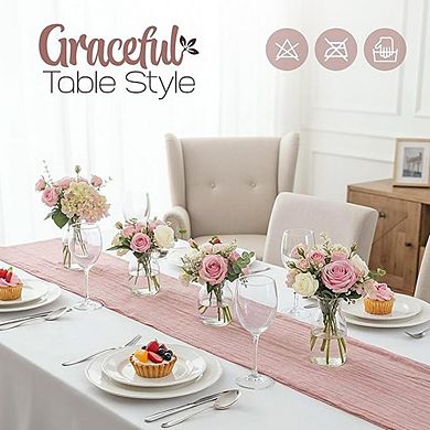 Cheesecloth Table Runner Boho Gauze Soft Wrinkled Fabric