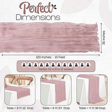 Cheesecloth Table Runner Boho Gauze Soft Wrinkled Fabric