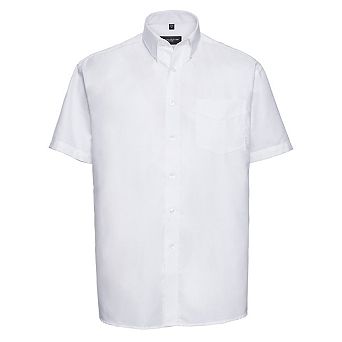 Russell Collection Mens Oxford Easy-Care Short-Sleeved Shirt