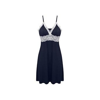 Ekouaer Womens Sleepwear Chemise Nightgown Full Slip Lace Lounge Dress