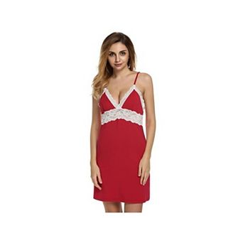 Ekouaer Womens Sleepwear Chemise Nightgown Full Slip Lace Lounge Dress